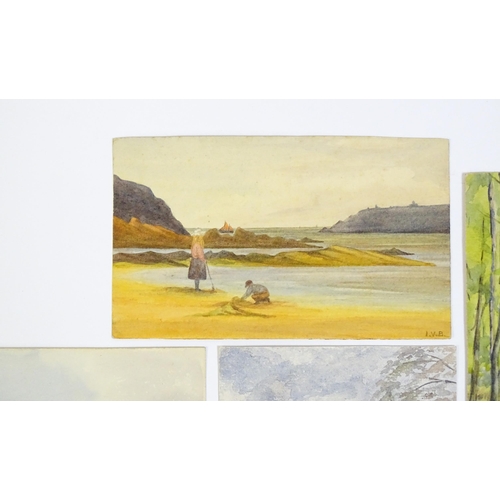 1902 - Isabel Violet Banks, 20th century, Watercolour, Five assorted scenes to include haymaking, a woodlan... 