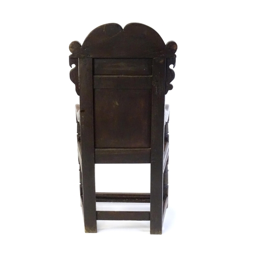 1433 - A 17thC oak Wainscot chair, See 'Oak Furniture, The British Tradition, by Victor Chinnery, revised e... 