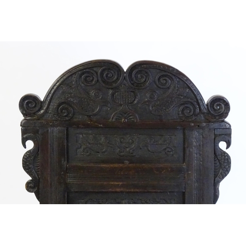 1433 - A 17thC oak Wainscot chair, See 'Oak Furniture, The British Tradition, by Victor Chinnery, revised e... 