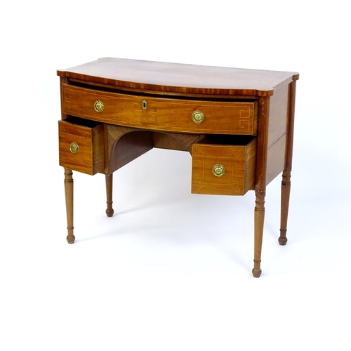 1442 - An early 19thC mahogany sideboard, with castellated corners and a single long drawer above two short... 