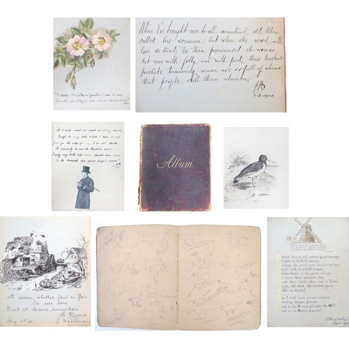 1940 - An early 20thC scrapbook / scrap album containing various poems, quotes, watercolours, pencil sketch... 