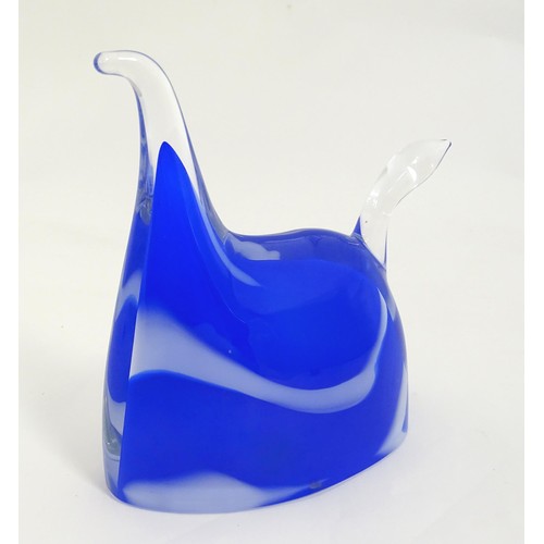 245 - Scandinavian Art Glass: A limited edition Swedish glass sculpture formed as a stylised horse by Anna... 