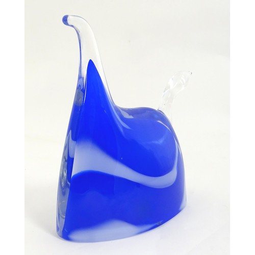 245 - Scandinavian Art Glass: A limited edition Swedish glass sculpture formed as a stylised horse by Anna... 