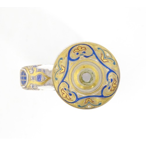 270 - A 19thC Lobmeyr enamelled and gilt 'Islamic style' ewer, Vienna circa 1888, from the 'Alhambra serie... 
