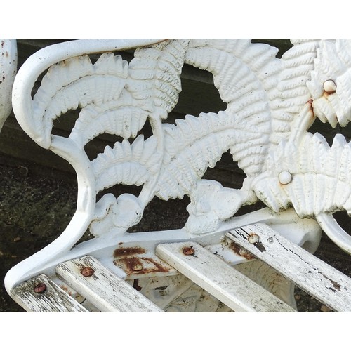 1308 - Two Victorian Coalbrookdale style cast iron benches in the Fern and Blackberry pattern. Marked B165.... 