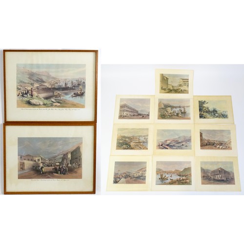 1868 - After Murdoch Bruce (1815-1848), Eleven lithographic prints of Hong Kong, Comprising View of Victori... 