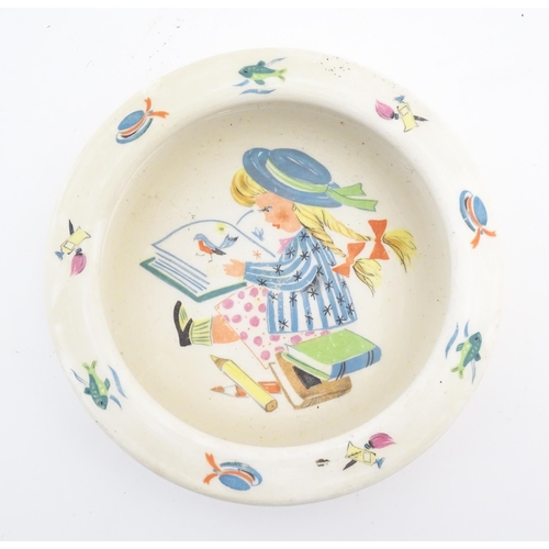 64 - A Shelley baby plate with Mabel Lucie Attwell fairy decoration. Together with a Norwegian example by... 