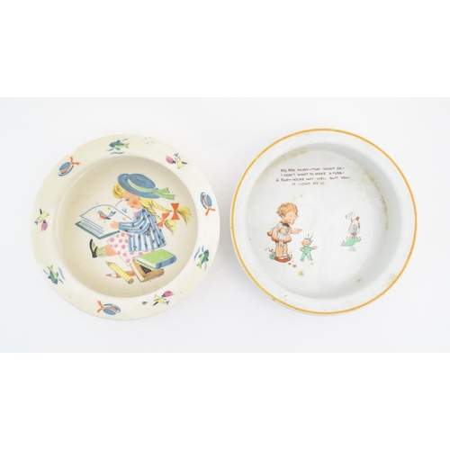 64 - A Shelley baby plate with Mabel Lucie Attwell fairy decoration. Together with a Norwegian example by... 