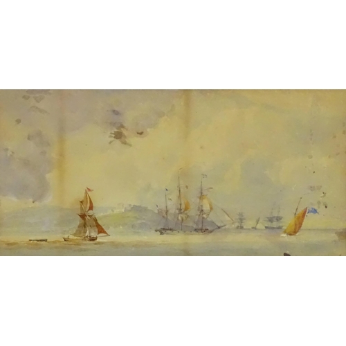 81 - Manner of John Christian Schetky (1778-1874), 19th century, Watercolour, Sailing boats and tall ship... 