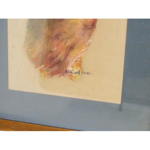 94 - M. A. Elwell, 20th century, Pastel, A portrait of a Brussels Griffon dog. Signed and dated 1980 lowe... 