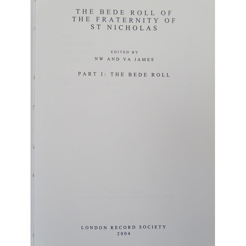 120 - Books: The Bede Roll of the Fraternity of St. Nicholas, edited by NW and VA James, vols I & II. Toge... 