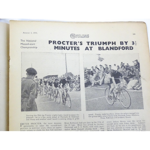 159 - Magazines / Periodicals: A quantity of early 1950s editions of Cycling magazine - 'The Leading Cycli... 