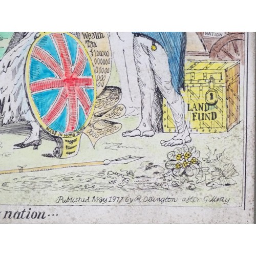 229 - After James Gillray (1756-1815), Coloured print, Lord Rosebery offering Muchmore to a declining nati... 