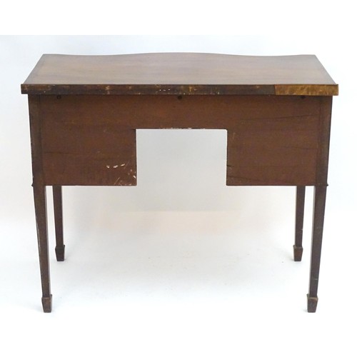 231 - A Georgian style mahogany sideboard with a small upstand above a single short central drawer and fla... 