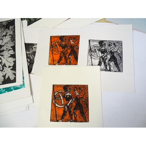 233 - Pamela Guille, 20th century, A large quantity of assorted etchings, prints, watercolour etc. to incl... 