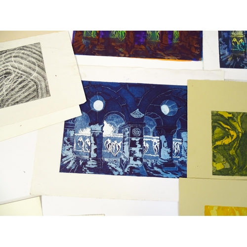 233 - Pamela Guille, 20th century, A large quantity of assorted etchings, prints, watercolour etc. to incl... 