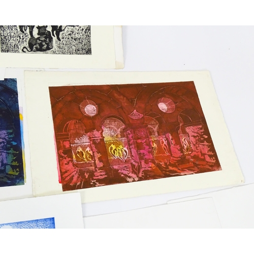 233 - Pamela Guille, 20th century, A large quantity of assorted etchings, prints, watercolour etc. to incl... 