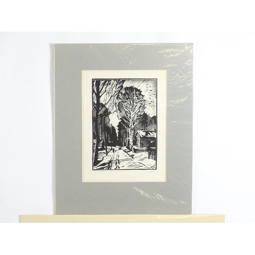 302 - Andrei Ushin (1927-2005), Russian School, Limited edition linocut print, Lenin's Hiding Place. Signe... 