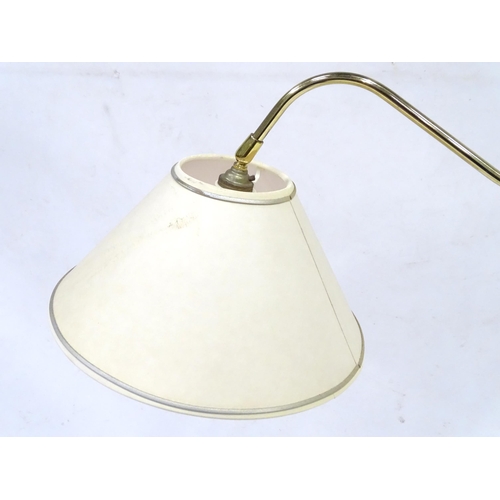 333 - A late 20thC brass standard lamp with white shade, approx 55