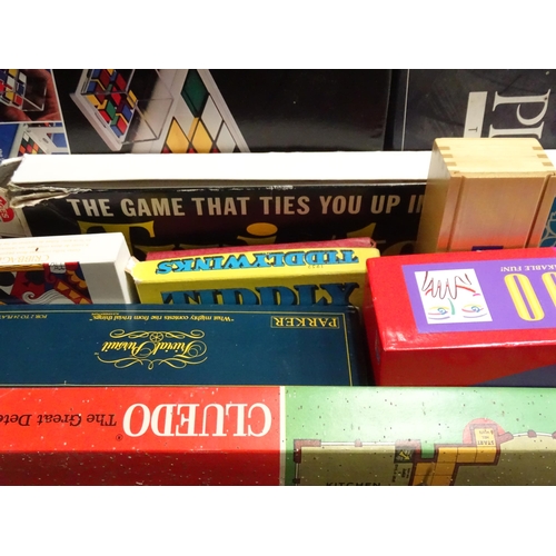 420 - A box of assorted board games etc. to include Monopoly, Taboo, Othello, Rubik's Race, Connect 4, Pic... 