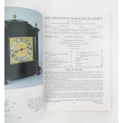 422 - A quantity of Antiquarian Horology magazines, volumes 1986-2000, approx 80 copies.