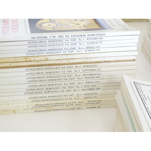 422 - A quantity of Antiquarian Horology magazines, volumes 1986-2000, approx 80 copies.