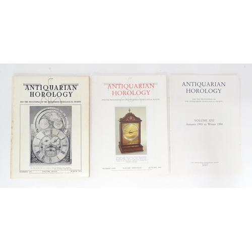 422 - A quantity of Antiquarian Horology magazines, volumes 1986-2000, approx 80 copies.