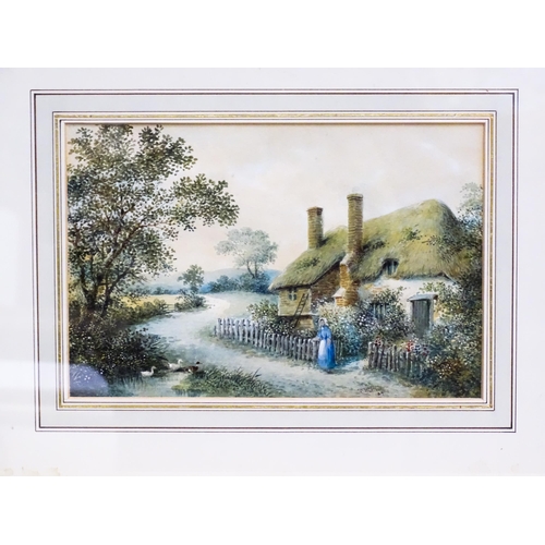 438 - A quantity of assorted 19th century and later watercolours to include a river landscape with windmil... 