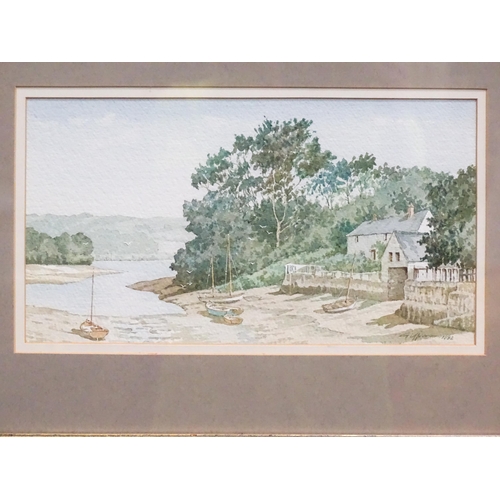 438 - A quantity of assorted 19th century and later watercolours to include a river landscape with windmil... 