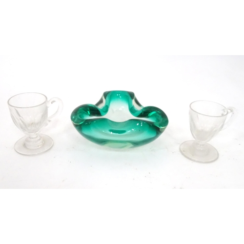 489 - Three items of glass comprising two glasses and a bowl (3)