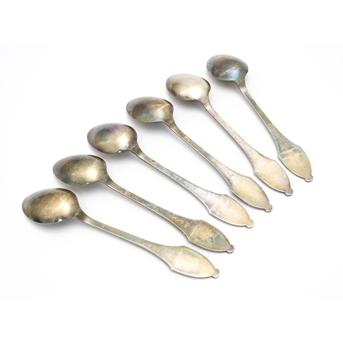 516 - 6 Danish silver plate souvenir spoons. Titles Kobenhavn / Copenhagen, the handles decorated with var... 