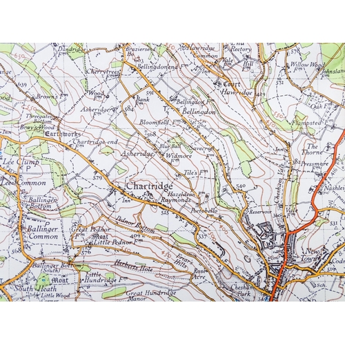 822 - A quantity of mid 20thC maps, including Geographia Ramblers' Map - Isle of Wight, Ordnance Survey on... 