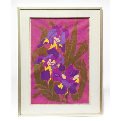 1081 - Margaret Wilson, 20th century, Limited edition screenprint, Flowers, Signed, dated 1976 and numbered... 