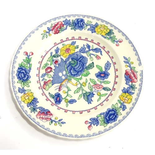 103 - A quantity of Masons dinner wares decorated in the Regency pattern to include plates, bowls, tureens... 