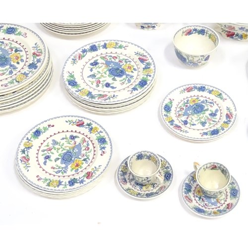 103 - A quantity of Masons dinner wares decorated in the Regency pattern to include plates, bowls, tureens... 