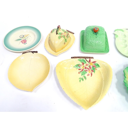 280 - A quantity of assorted ceramics to include Carlton Ware butter dishes and leaf plates, three Susie C... 