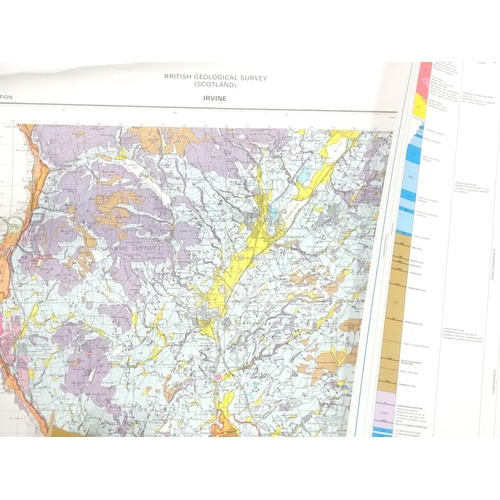 316 - A quantity of 20thC British Geological Survey (Scotland) maps, areas including Irvine , Glasgow , Fa... 