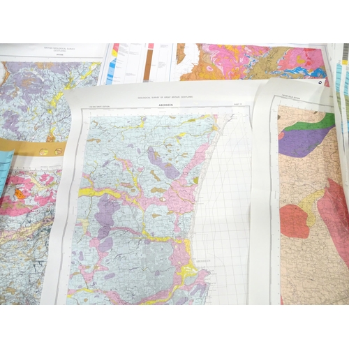 316 - A quantity of 20thC British Geological Survey (Scotland) maps, areas including Irvine , Glasgow , Fa... 