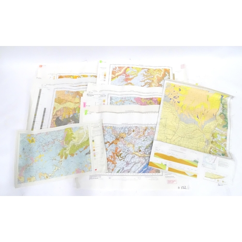 318 - A quantity of 20thC British Geological Survey maps, various scales, locations including Bourne , Sto... 