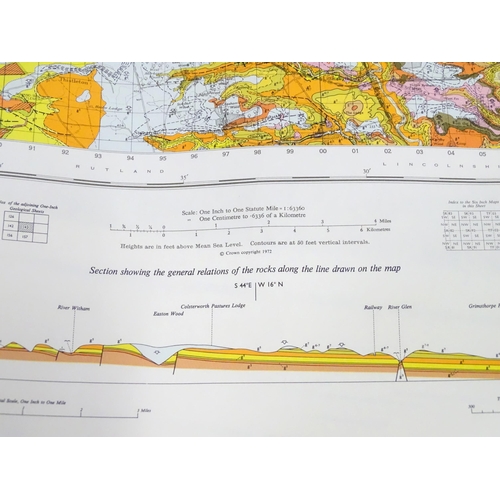 318 - A quantity of 20thC British Geological Survey maps, various scales, locations including Bourne , Sto... 