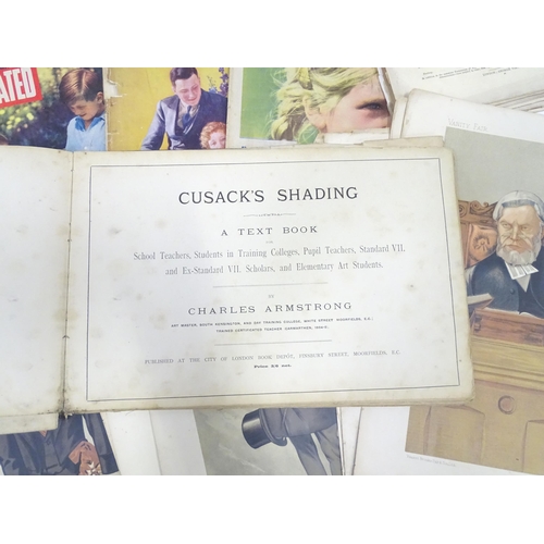 329 - A quantity of assorted early to mid 20thC ephemera, including Cusack's Shading book, The Queen magaz... 