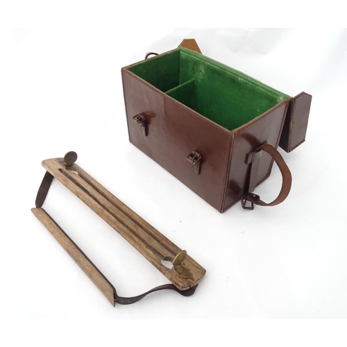 428 - Shooting : an early 20thC partridge game carrier , together with an associated leather box, the carr... 