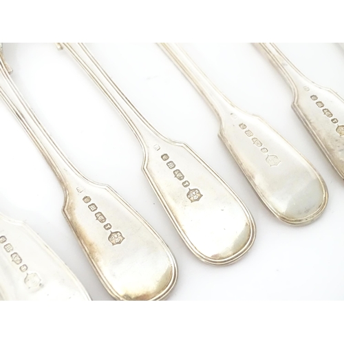 513 - A quantity of assorted silver plate flatware / cutlery by Elkington & Co. Together with a silver nap... 