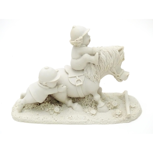 135 - Six unpainted ceramic Thelwell horse models to include Easy Jump First, Party Time, Four Faults, Poi... 