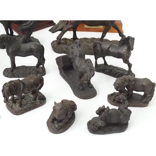 147 - A quantity of Heredities etc. cast model animals to include Welsh Pony, Fell Pony, Shetland Mare, Da... 