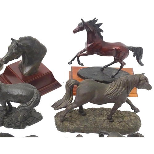 147 - A quantity of Heredities etc. cast model animals to include Welsh Pony, Fell Pony, Shetland Mare, Da... 