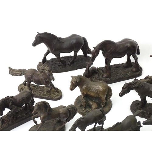 147 - A quantity of Heredities etc. cast model animals to include Welsh Pony, Fell Pony, Shetland Mare, Da... 