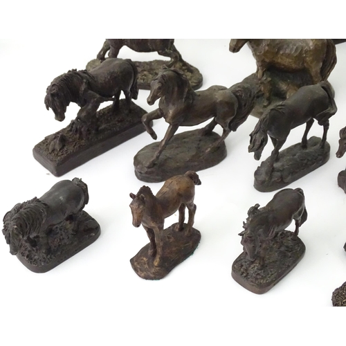 147 - A quantity of Heredities etc. cast model animals to include Welsh Pony, Fell Pony, Shetland Mare, Da... 