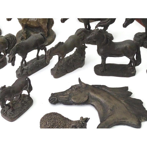 147 - A quantity of Heredities etc. cast model animals to include Welsh Pony, Fell Pony, Shetland Mare, Da... 