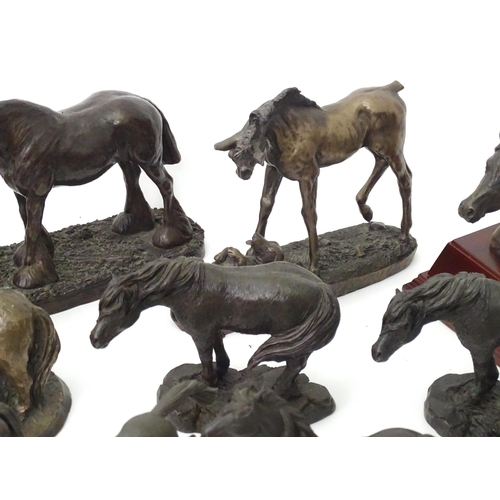 147 - A quantity of Heredities etc. cast model animals to include Welsh Pony, Fell Pony, Shetland Mare, Da... 